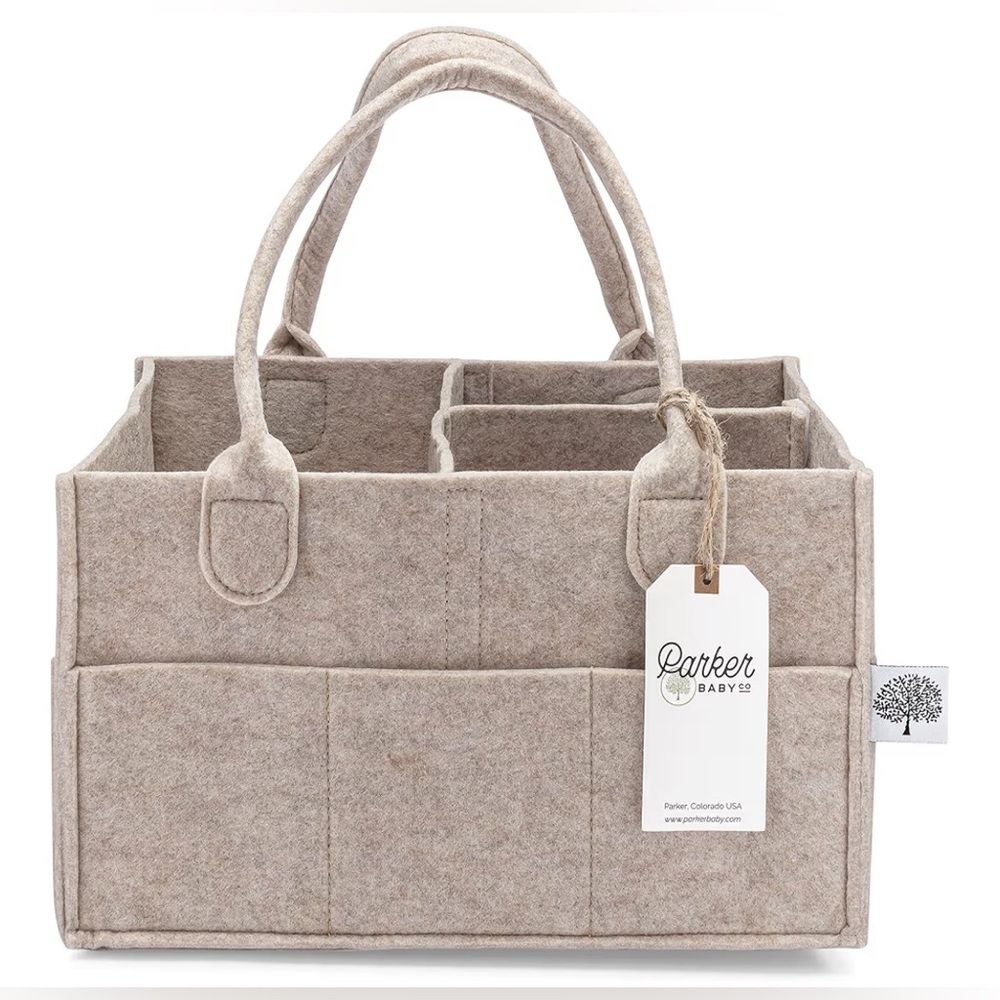 Parker Baby Co Felt Diaper Caddy Organizer - Beige